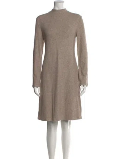 Pre-owned Vince Mock Neck Knee-length Dress In Neutral