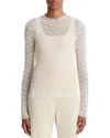 Vince Lace Mock Neck Top In White
