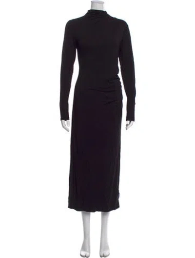 Pre-owned Vince Mock Neck Long Dress In Black