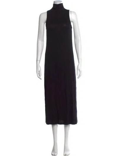 Pre-owned Vince Mock Neck Long Dress In Black