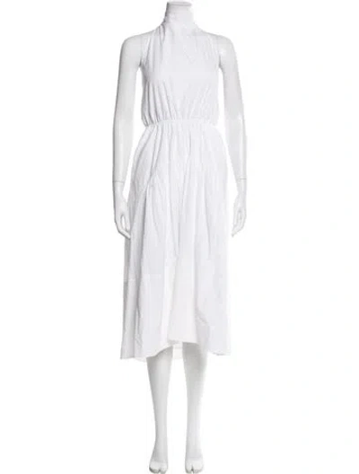 Pre-owned Vince Mock Neck Long Dress In Neutral