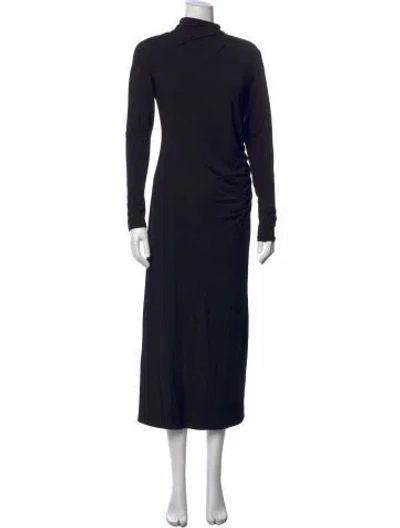 Pre-owned Vince Mock Neck Long Dress W/ Tags In Black