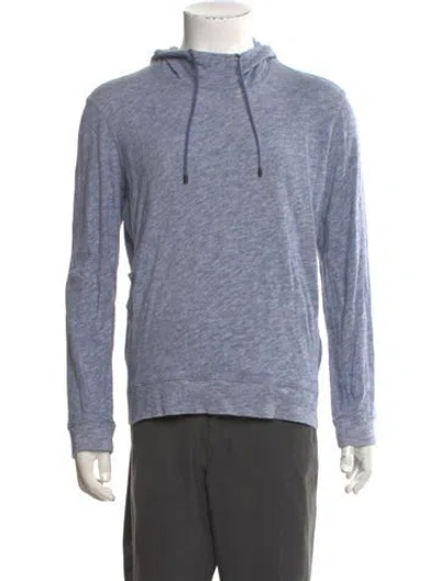 Pre-owned Vince Mock Neck Long Sleeve Hoodie In Blue