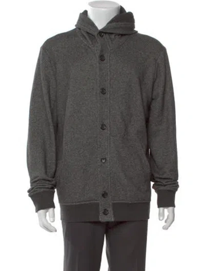 Pre-owned Vince Mock Neck Long Sleeve Hoodie In Gray
