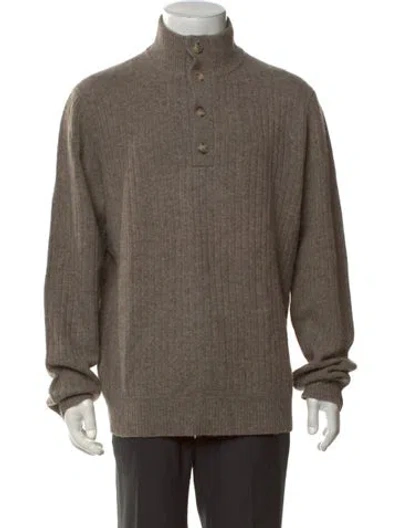Pre-owned Vince Mock Neck Long Sleeve Pullover In Multicolor