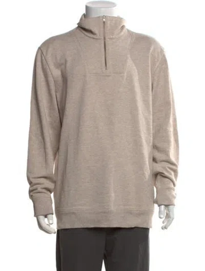 Pre-owned Vince Mock Neck Long Sleeve Pullover In Neutrals