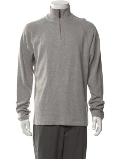 Pre-owned Vince Mock Neck Long Sleeve Sweatshirt In Grey