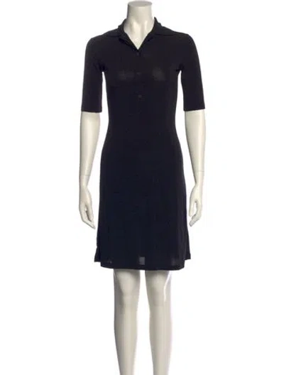 Pre-owned Vince Mock Neck Mini Dress In Black