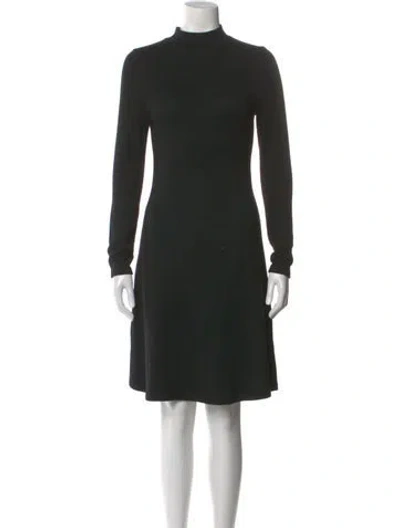 Pre-owned Vince Mock Neck Mini Dress In Black