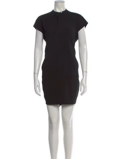 Pre-owned Vince Mock Neck Mini Dress In Black