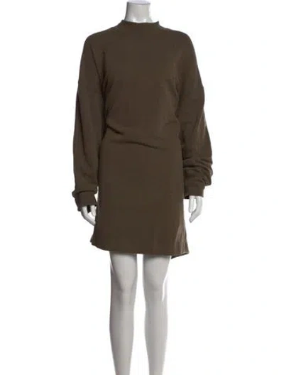 Pre-owned Vince Mock Neck Mini Dress In Green