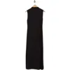 Vince Turtleneck Sleeveless Ruched Sweater Dress In Black