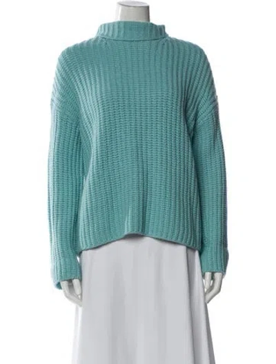 Pre-owned Vince Mock Neck Sweater In Blue