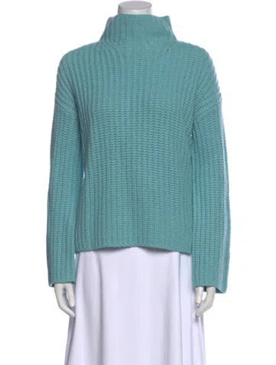 Pre-owned Vince Mock Neck Sweater In Blue