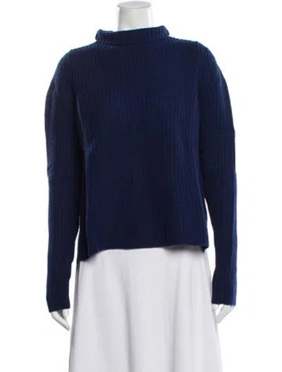 Pre-owned Vince Mock Neck Sweater In Blue