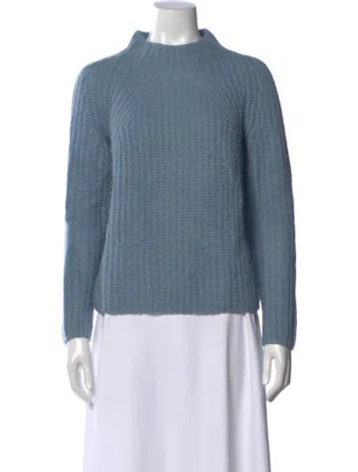 Pre-owned Vince Mock Neck Sweater In Blue