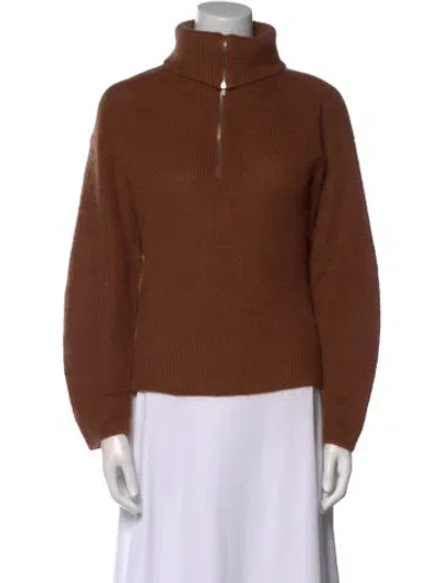 Pre-owned Vince Mock Neck Sweater In Brown