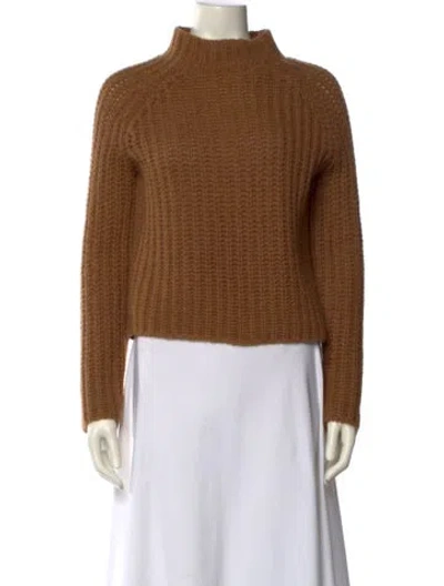 Pre-owned Vince Mock Neck Sweater In Brown