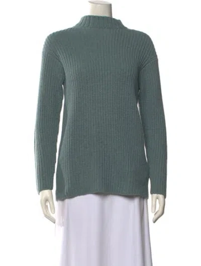 Pre-owned Vince Mock Neck Sweater In Green