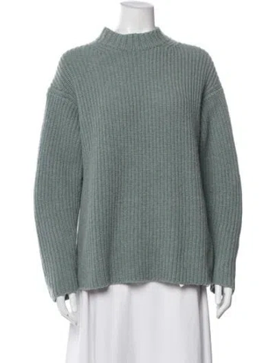 Pre-owned Vince Mock Neck Sweater In Green