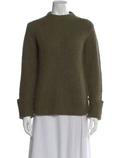 Pre-owned Vince Mock Neck Sweater In Green