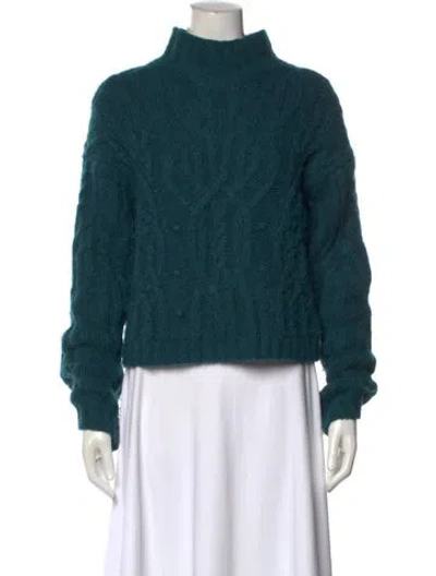Pre-owned Vince Mock Neck Sweater In Green