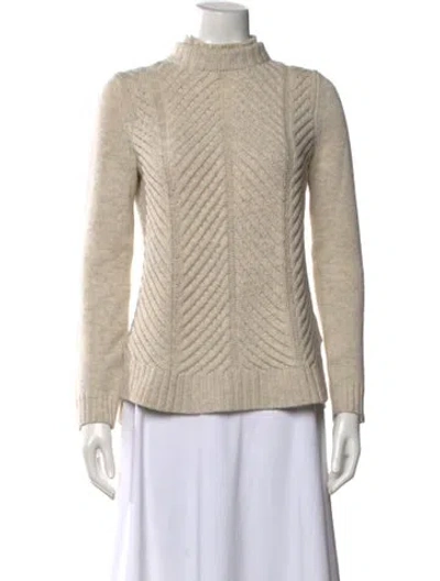 Pre-owned Vince Mock Neck Sweater In Neutral