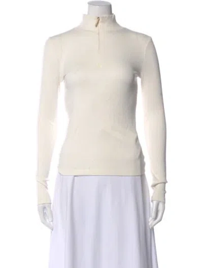 Pre-owned Vince Mock Neck Sweater In Neutral
