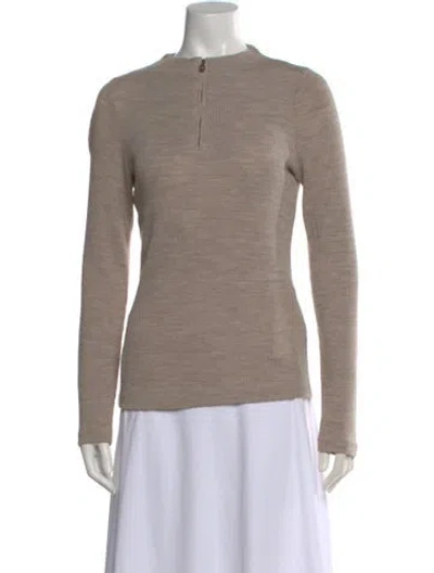 Pre-owned Vince Mock Neck Sweater In Neutral