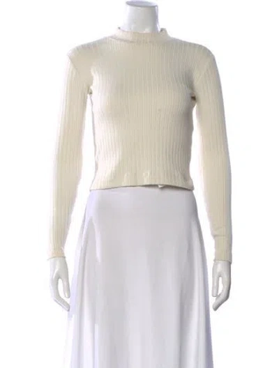 Pre-owned Vince Mock Neck Sweater In Neutral