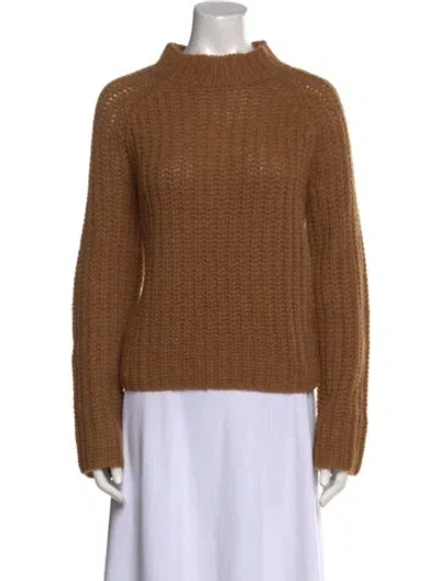 Pre-owned Vince Mock Neck Sweater W/ Tags In Brown