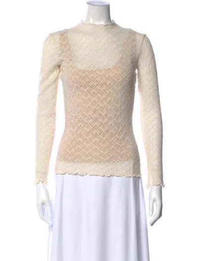 Pre-owned Vince Mock Neck Sweater W/ Tags In Neutral