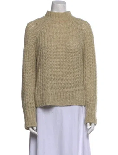 Pre-owned Vince Mock Neck Sweater In White