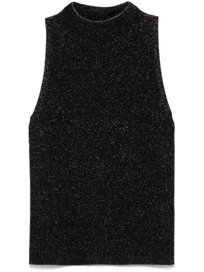 Vince Mock-neck Top In Black