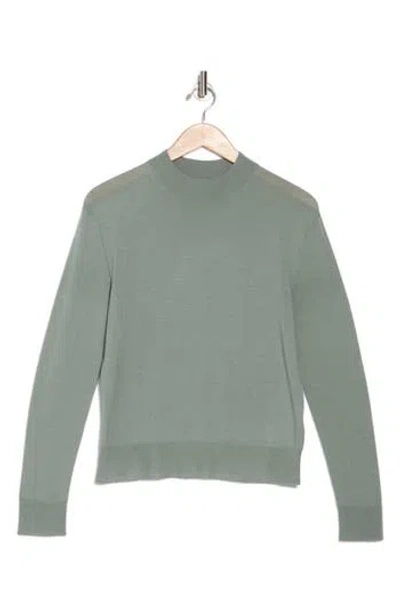 Vince Mock Neck Wool Blend Pullover Sweater In Jade