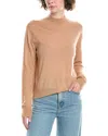Vince Mock Neck Wool Pullover In Brown