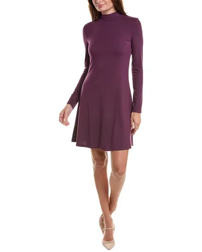 Vince Mock T-shirt Dress In Purple