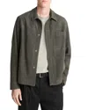 Vince Modern Lambskin Trucker Jacket In Gray