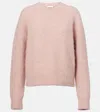 Vince Alpaca Crew Brushed Sweater Beet Root In Pink