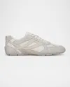 Vince Mojave Suede And Leather Sneakers In Horchata/white Leather