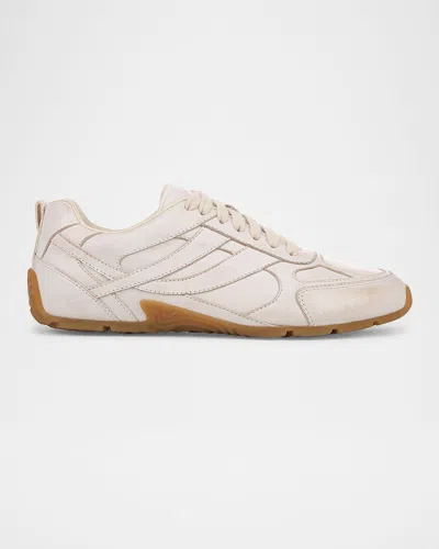 Vince Mojave Suede Sneakers In Sabbia White Leather