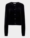 Shop Vince Mother-of-pearl Eyelash Knit Cardigan In Black