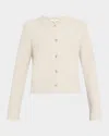 Vince Mother-of-pearl Eyelash Knit Cardigan In Light Birch Stone