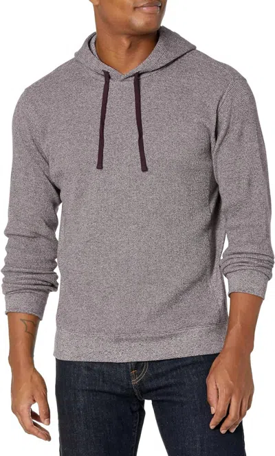 Vince Mouline Thermal P/o Hoodie In Pinot Vino/off White In Grey
