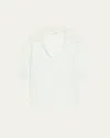 Vince Mulberry Silk And Cashmere Polo Top In Green