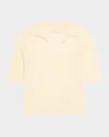Vince Mulberry Silk And Cashmere Polo Top In Aqua Dew