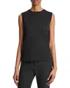 Vince Trim Linen Blend Sweater Tank In Black In Black