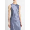 Vince Frayed-edge Crushed Satin Shell Top In Mauve Thistle