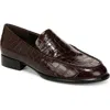 Vince Naomi Croco Embossed Loafers In Cacao Brown Croc Emb
