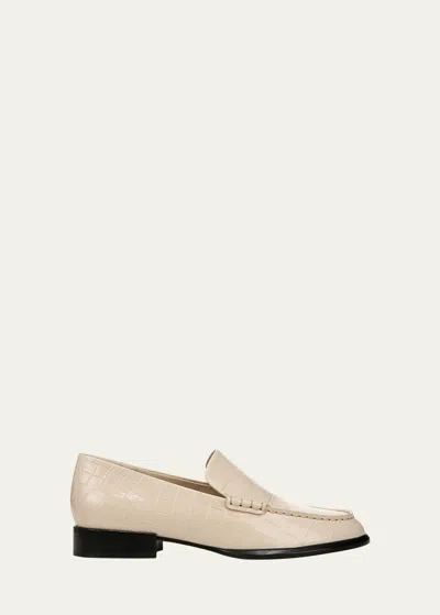 Vince Naomi Croco Embossed Loafers In Birch Sand Croc P